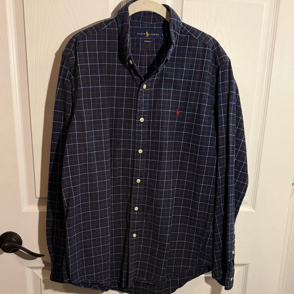 Polo by Ralph Lauren Men's Navy Checkered Shirt